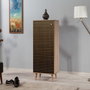 Hanah Home Filinta-220 Zapatero Roble Sonoma, 135x50x38cm, Tablero de Partículas Melamina con Patas de Carpe y Asas de Metal y Cuerda